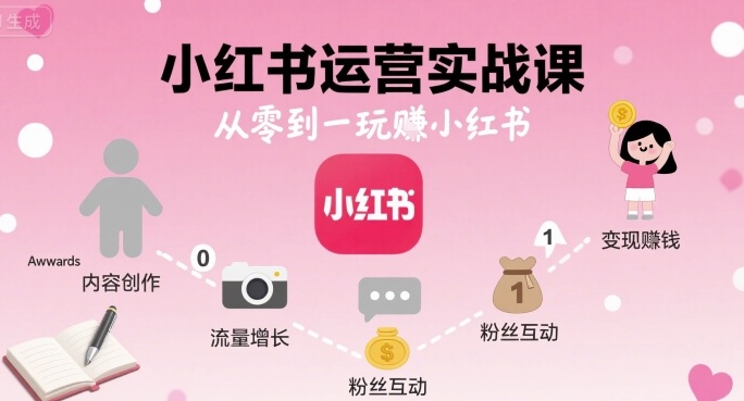 小红书运营实战课，从零到一玩賺小红书-皓哥创业笔记