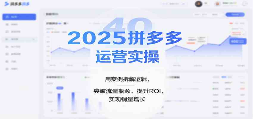 2025拼多多运营实操,用案例拆解逻辑,突破流量瓶颈、提升ROI,实现销量增长-皓哥创业笔记