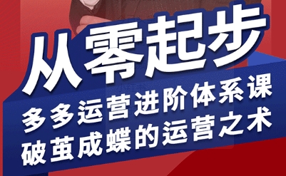 拼多多运营进阶系统课，从零起步，多多运营进阶体系课，破茧成蝶的运营之术-皓哥创业笔记