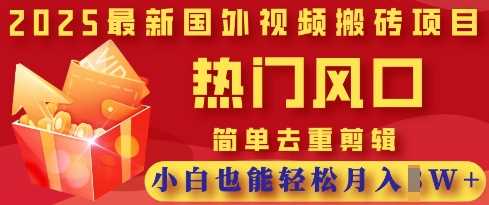 2025最新视频搬砖项目,热门风口,简单去重剪辑,小白也能轻松月入过W-皓哥创业笔记