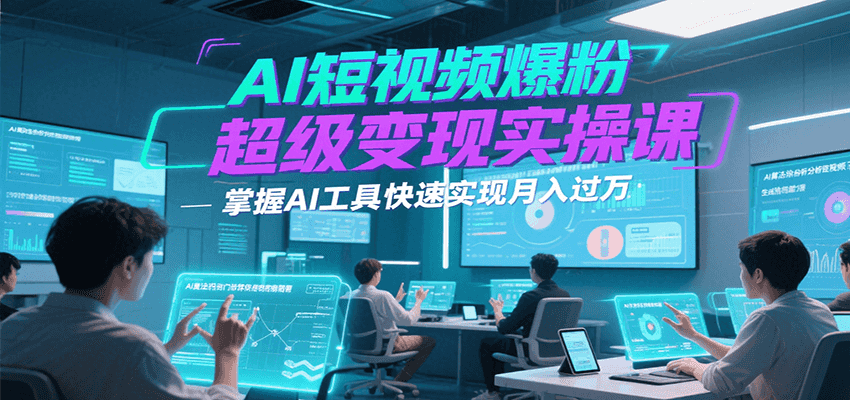 AI短视频爆粉超级变现实操课，掌握AI工具快速实现月入过万-皓哥创业笔记