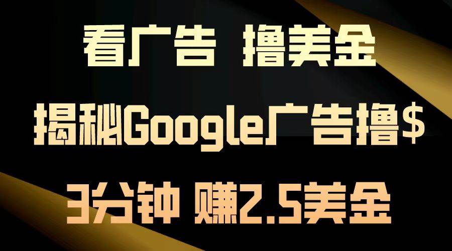 （13114期）看广告，撸美金！3分钟赚2.5美金！日入200美金不是梦！揭秘Google广告…-皓哥创业笔记