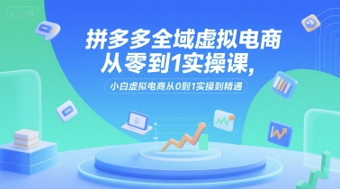 拼多多全域虚拟电商从零到1实操课，小白虚拟电商从0到1实操到精通-皓哥创业笔记