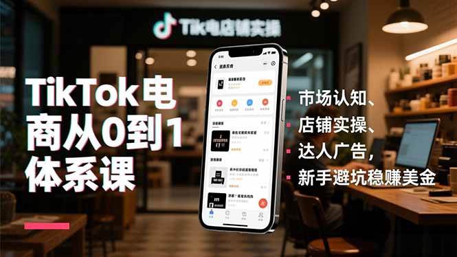 （16818期）TikTok电商从0到1体系课，市场认知、店铺实操、达人广告，新手避坑稳赚美金-皓哥创业笔记