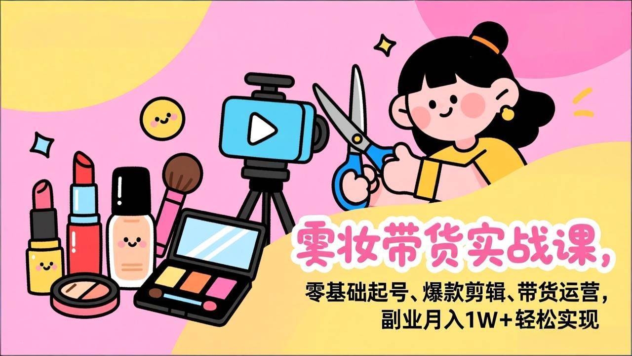 （17189期）美妆带货实战课，零基础起号、爆款剪辑、带货运营，副业月入1W+轻松实现-皓哥创业笔记
