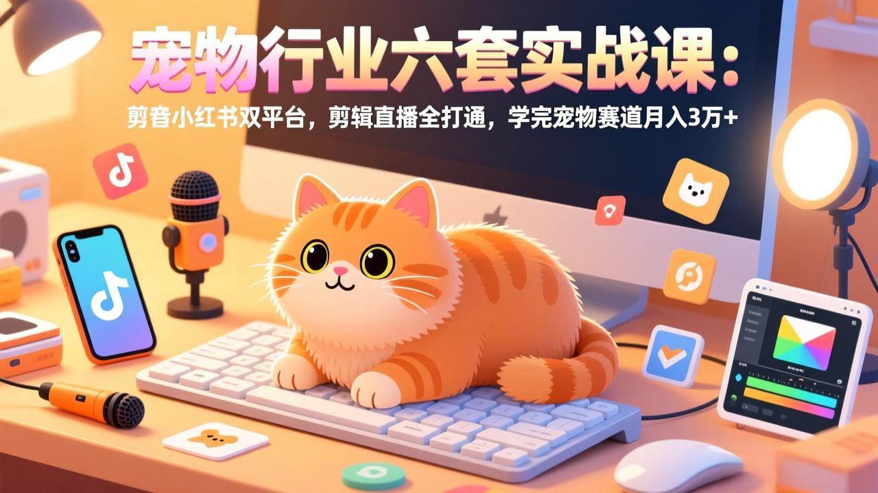 （17411期）宠物行业六套实战课：抖音小红书双平台，剪辑直播全打通，学完宠物赛道月入3万+-皓哥创业笔记