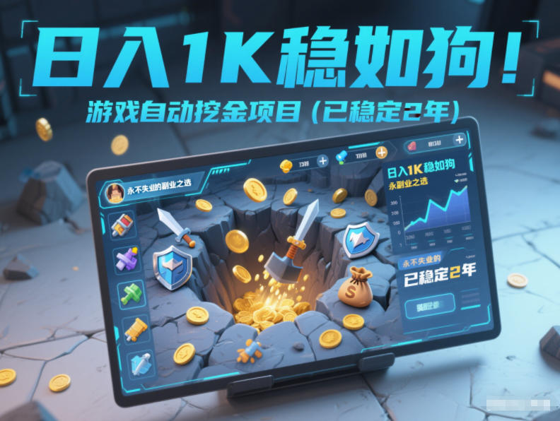 日入1K稳如狗！游戏自动挖金项目（已稳定2年），永不失业的副业之选【揭秘】-皓哥创业笔记