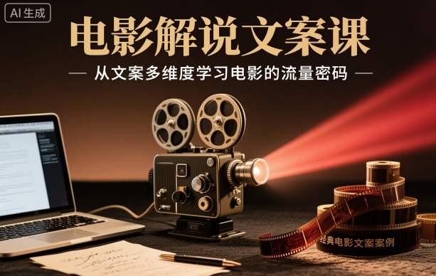 电影解说文案课，从文案多维度学习电影的流量密码-皓哥创业笔记