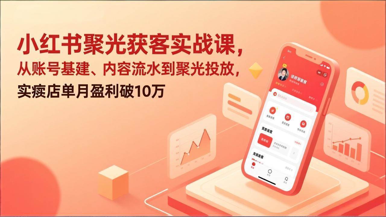 （17377期）小红书聚光获客实战课，从账号基建、内容流水到聚光投放，实体店单月盈利破10万-皓哥创业笔记