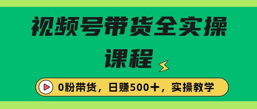 （6651期）收费1980的视频号带货保姆级全实操教程，0粉带货-皓哥创业笔记