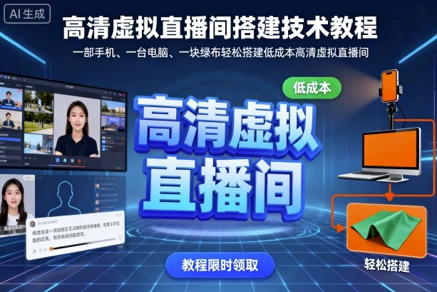 高清虚拟直播间搭建技术教程,一部手机、一台电脑、一块绿布轻松搭建低成本高清虚拟直播间-皓哥创业笔记