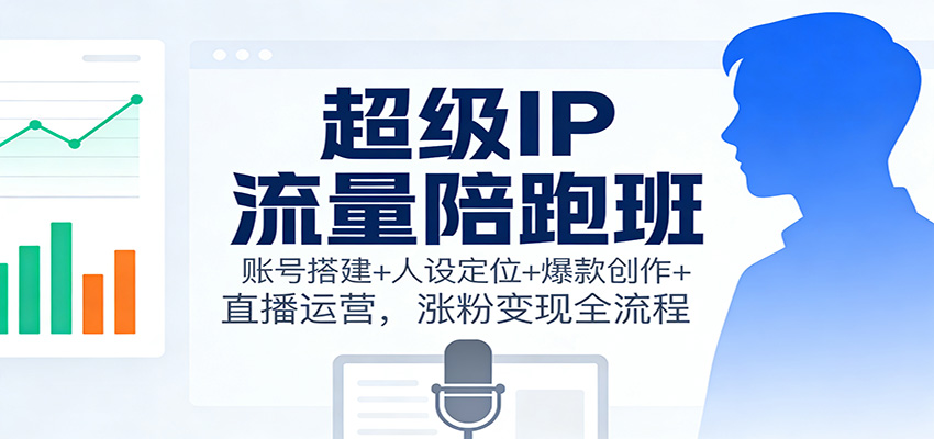 超级IP流量陪跑班：账号搭建+人设定位+爆款创作+直播运营，涨粉变现全流程-皓哥创业笔记