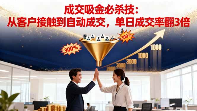 （16432期）吸金成交营销必杀技：从客户接触到自动成交，单日成交率翻3倍-皓哥创业笔记