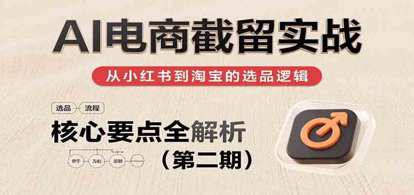 AI电商截留实战，小红书、淘宝等电商平台选品思路及核心要点（第二期）-皓哥创业笔记