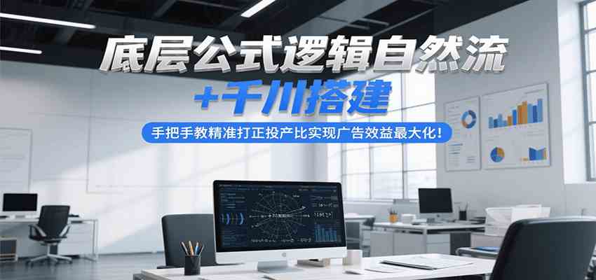 底层公式逻辑自然流+千川搭建，手把手教精准打正投产比实现广告效益最大化！-皓哥创业笔记
