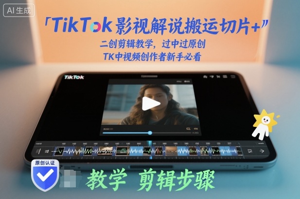 TikTok影视解说搬运切片+二创剪辑教学，过中过原创，TK中视频创作者新手必看-皓哥创业笔记