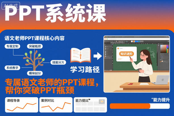PPT系统课，专属语文老师的PPT课程，帮你突破PPT瓶颈-皓哥创业笔记