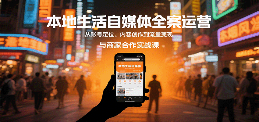 本地生活自媒体全案运营，从账号定位、内容创作到流量变现与商家合作实战课-皓哥创业笔记