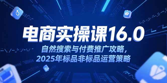 （15262期）淘宝电商运营课16.0，自然搜索与付费推广攻略，2025年标品非标品运营策略-皓哥创业笔记
