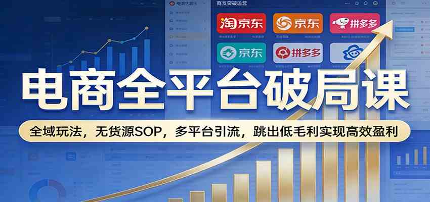 电商全平台破局课：全域玩法，无货源SOP，多平台引流，跳出低毛利实现高效盈利-皓哥创业笔记