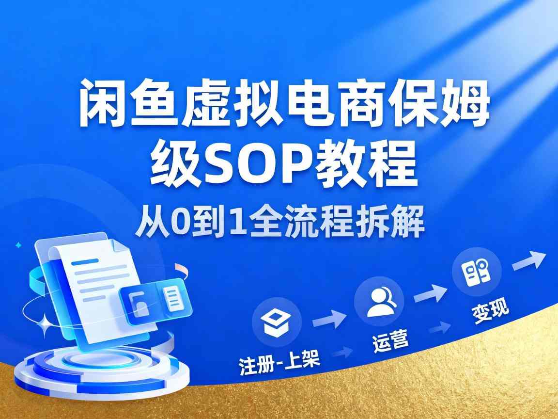 闲鱼虚拟电商，月入轻松过1W，保姆级SOP教程-皓哥创业笔记