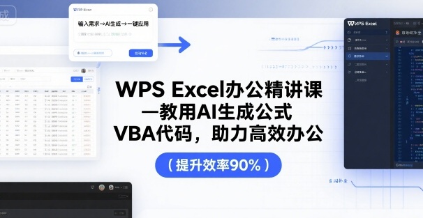 WPS Excel办公精讲课，教用 AI 生成公式，VBA 代码，助力高效办公-皓哥创业笔记
