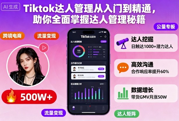 Tiktok达人管理从入门到精通，助你全面掌握达人管理秘籍-皓哥创业笔记