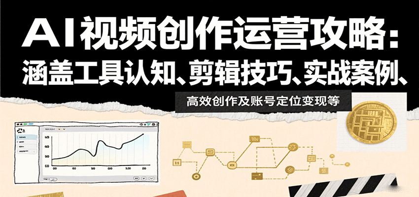 AI视频创作运营攻略：涵盖工具认知、剪辑技巧、实战案例、高效创作及账号定位变现等-皓哥创业笔记