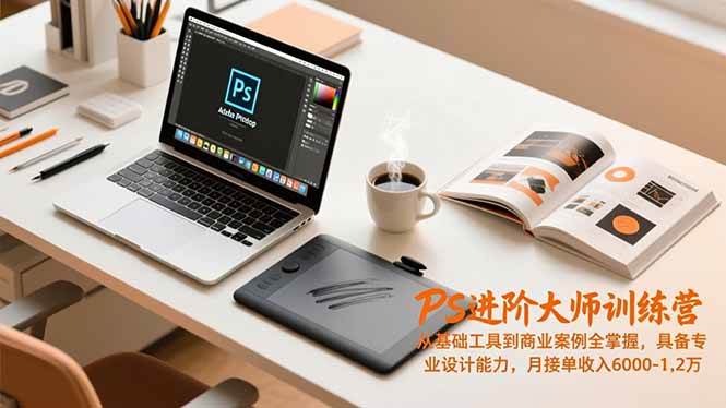 （16868期）PS进阶大师训练营，从基础工具到商业案例全掌握，具备专业设计能力，月接单收入6000-1.2万-皓哥创业笔记
