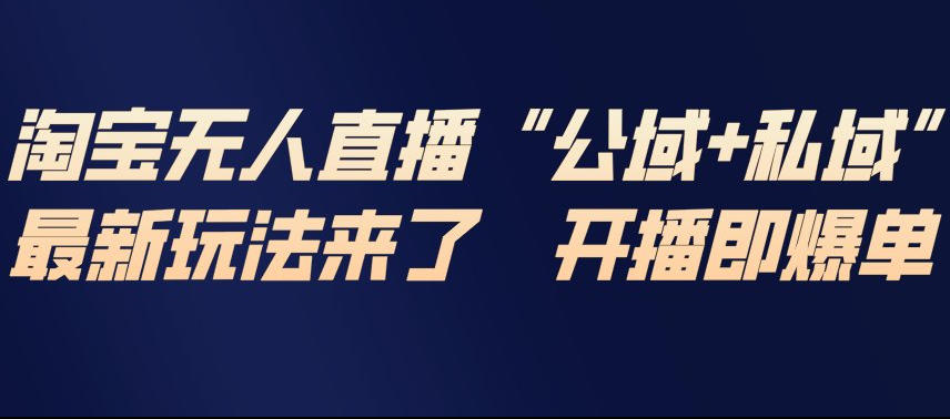 淘宝无人直播完整教程，公试+私域，最新玩法来了，开播即爆单-皓哥创业笔记