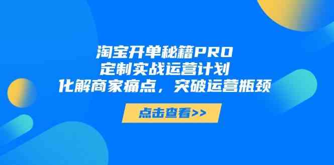 淘宝开单秘籍PRO，定制实战运营计划，化解商家痛点，突破运营瓶颈-皓哥创业笔记
