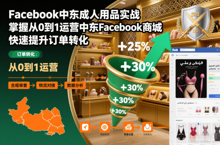 Facebook中东成人用品实战，掌握从0到1运营中东Facebook商城，快速提升订单转化-皓哥创业笔记
