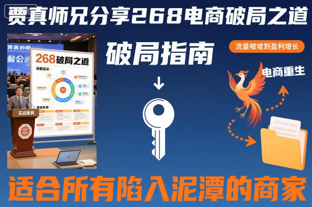 贾真师兄分享268电商破局之道-适合所有陷入泥潭的商家-皓哥创业笔记