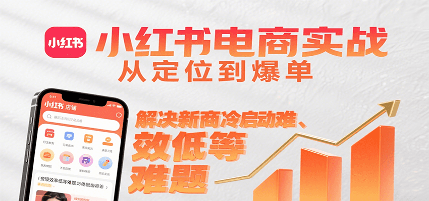 小红书电商实战，从定位到爆单解决新商冷启动难、变现效率低等难题-皓哥创业笔记