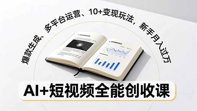 （16773期）AI+短视频全能创收课，爆款生成、多平台运营、10+变现玩法，新手月入过万-皓哥创业笔记