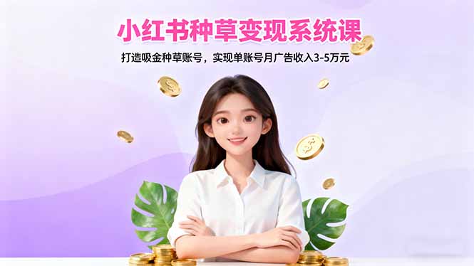 小红书种草变现系统课:打造吸金种草账号,实现单账号月广告收入3-5万元-皓哥创业笔记