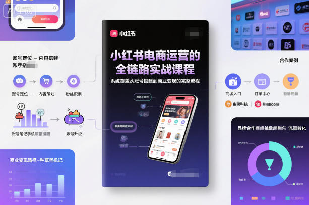 小红书电商运营的全链路实战课程，系统覆盖从账号搭建到商业变现的完整流程-皓哥创业笔记