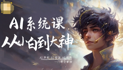 AI系统课程，从小白到大神系统学AI，AI声音-AI绘画-AI视频一门课全掌握-皓哥创业笔记