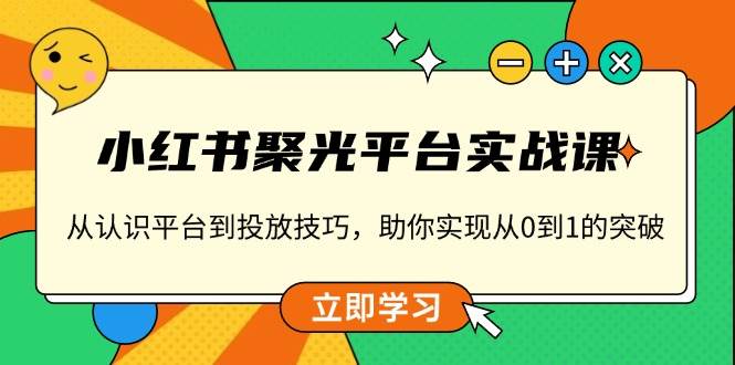 小红书聚光平台实战课，从认识平台到投放技巧，助你实现从0到1的突破-皓哥创业笔记