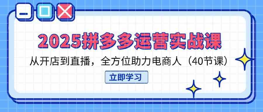 2025拼多多运营实战课，从开店到直播，全方位助力电商人（40节课）-皓哥创业笔记