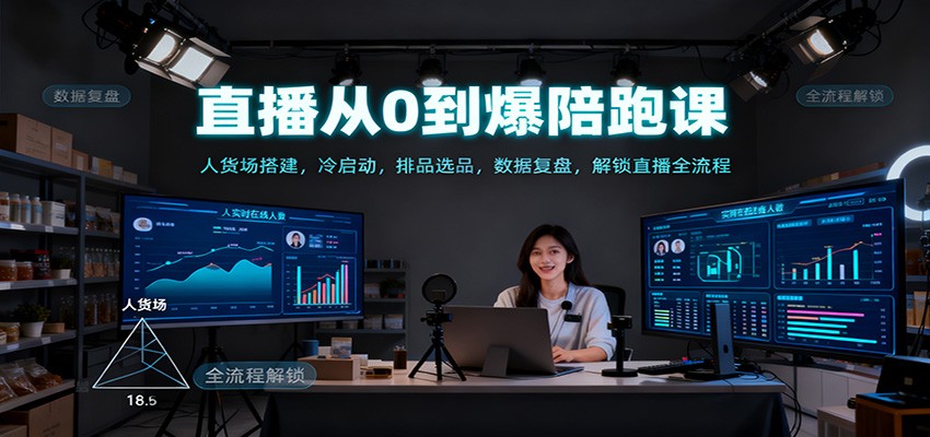 直播从0到爆陪跑课：人货场搭建，冷启动，排品选品，数据复盘，解锁直播全流程-皓哥创业笔记