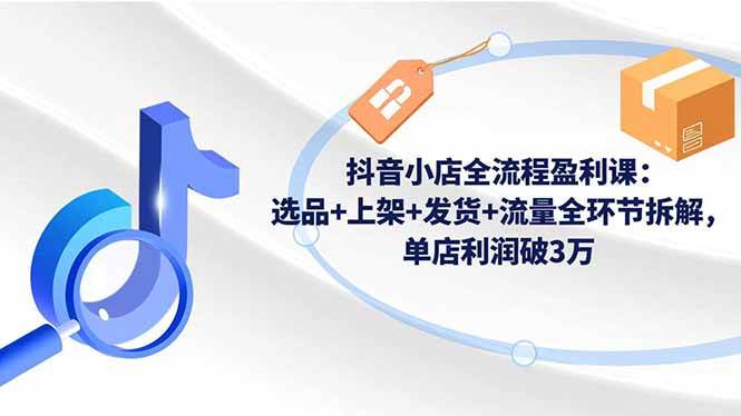 （16593期）抖音小店全流程盈利课：选品+上架+发货+流量全环节拆解，单店利润破3万-皓哥创业笔记