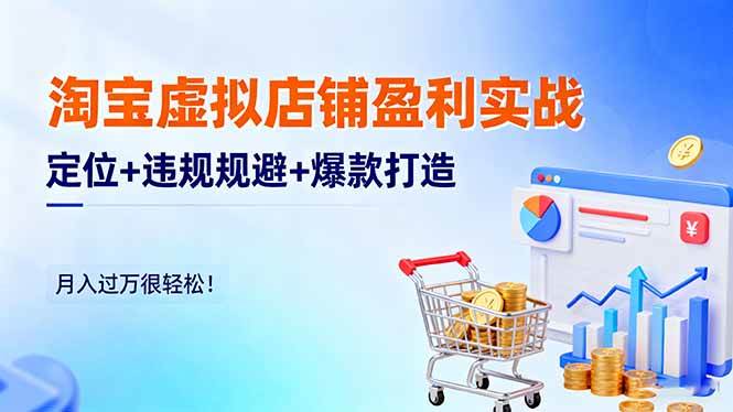 （16387期）淘宝虚拟店铺盈利实战：定位+违规规避+爆款打造，月入过万很轻松！-皓哥创业笔记