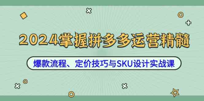 2024掌握拼多多运营精髓：爆款流程、定价技巧与SKU设计实战课-皓哥创业笔记