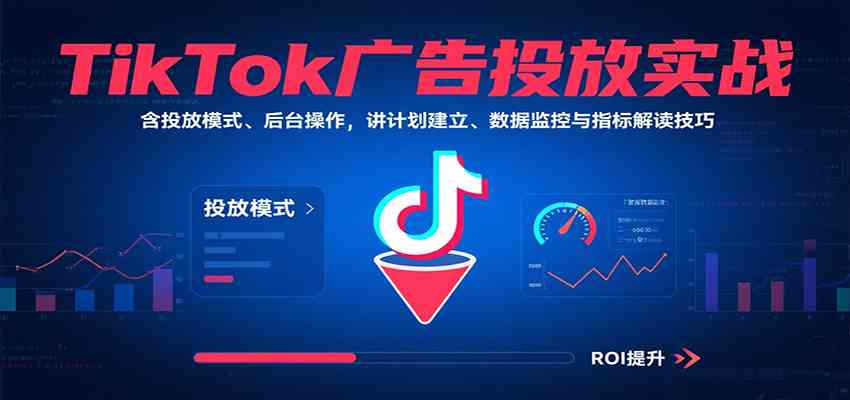 TikTok广告投放实战，含投放模式、后台操作，讲计划建立、数据监控与指标解读技巧-皓哥创业笔记