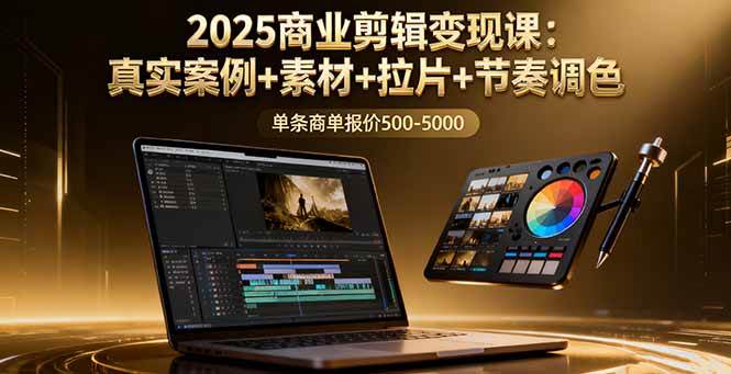 （16130期）2025商业剪辑变现课：真实案例+素材+拉片+节奏调色，单条商单报价500-5000-皓哥创业笔记