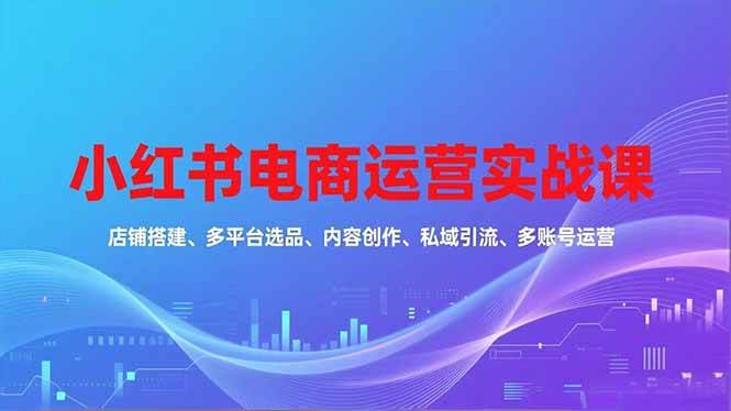 （16695期）小红书电商运营实战课，店铺搭建、多平台选品、内容创作、私域引流、多账号运营等玩法-皓哥创业笔记