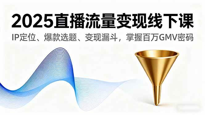 （16062期）2025直播流量变现线下课，IP定位、爆款选题、变现漏斗，掌握百万GMV密码-皓哥创业笔记
