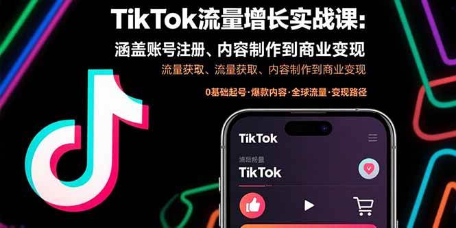 (15791期)TikTok流量增长实战课:涵盖账号注册、流量获取、内容制作到商业变现-皓哥创业笔记