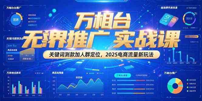 万相台无界推广实战课，关键词测款加人群定位，2025电商流量新玩法-皓哥创业笔记